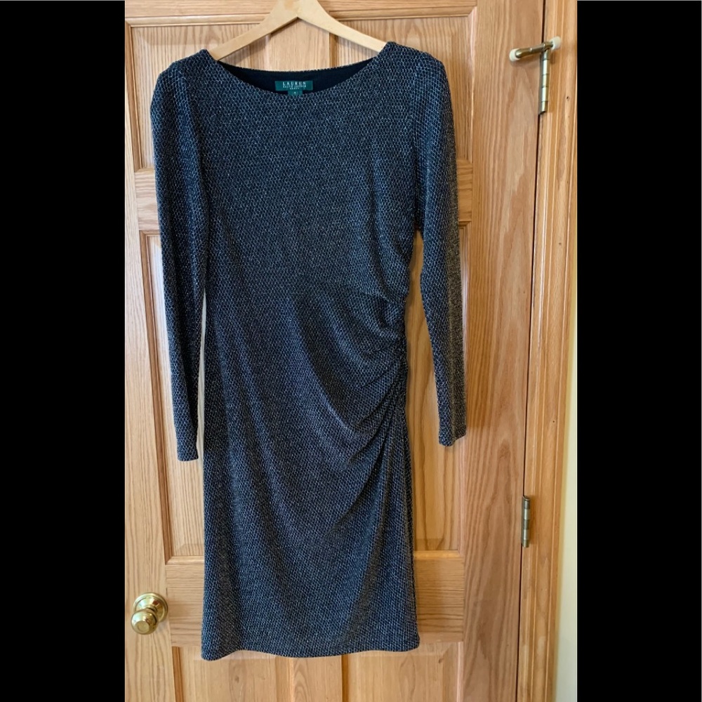 Lauren by Ralph Lauren Dress party black silver elegant